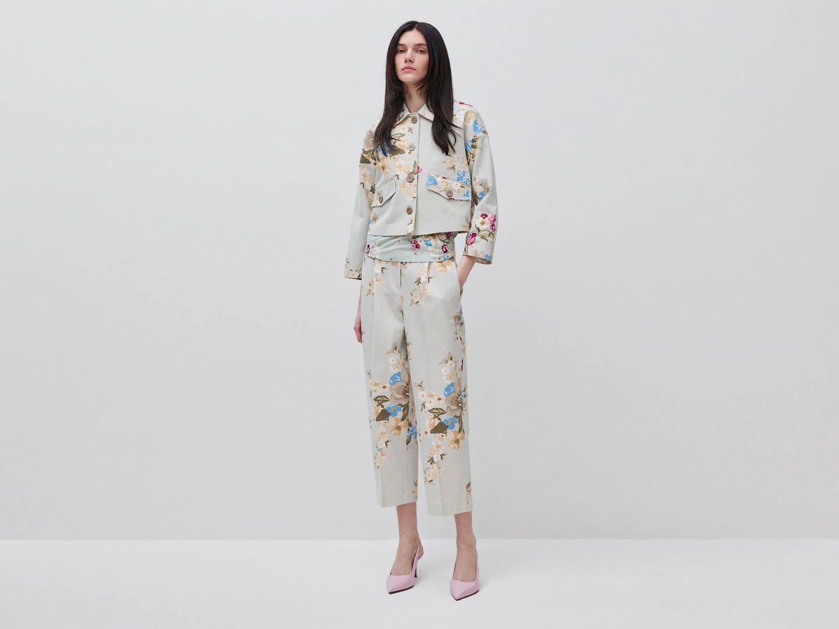 Benetton Light Green Women Floral Jacket SKU: 2H3UDN09T_67F Image 03