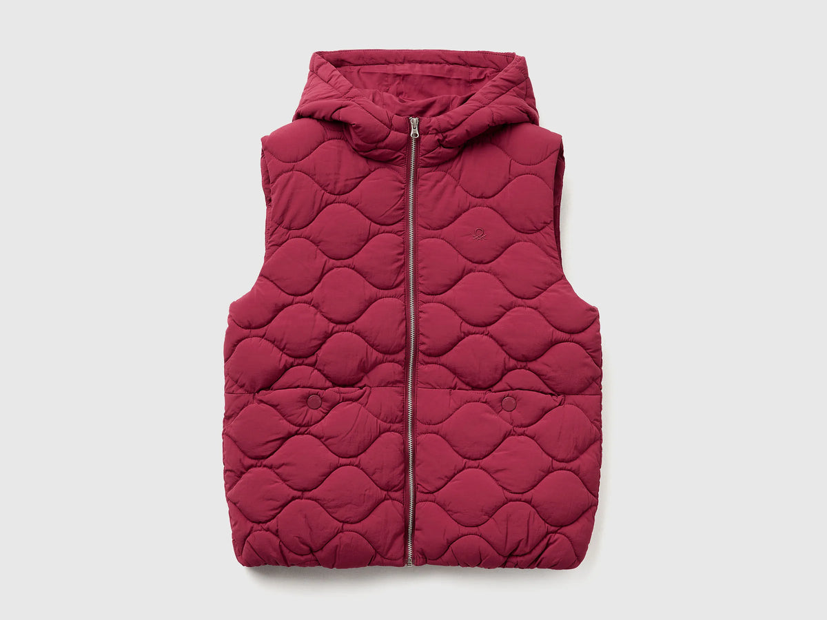 Benetton_Burgundy_Padded Vest with Hood_2IGGCJ013_236_01
