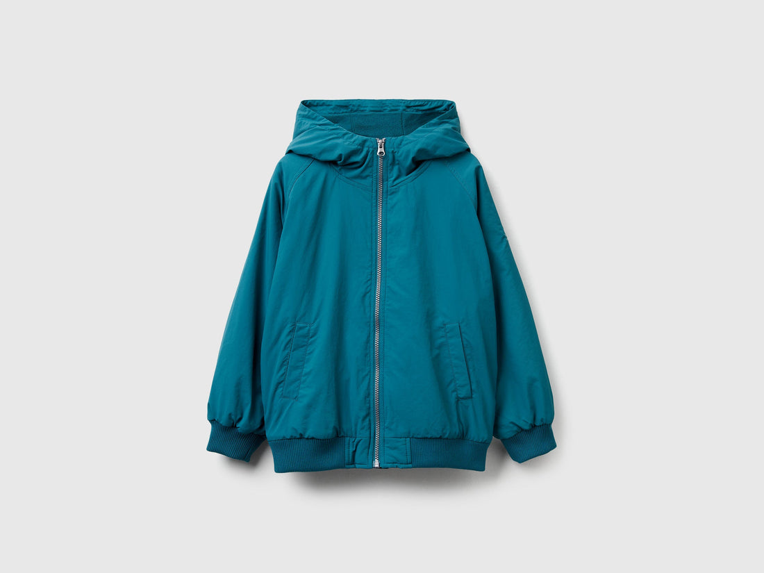 Benetton_Teal_Nylon Jacket with Hood_2IGGCN06J_3C5_01