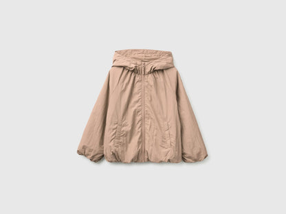 Benetton Dove Gray Girls Oversized Nylon Jacket SKU: 2IGGCN07E_199 Image 01