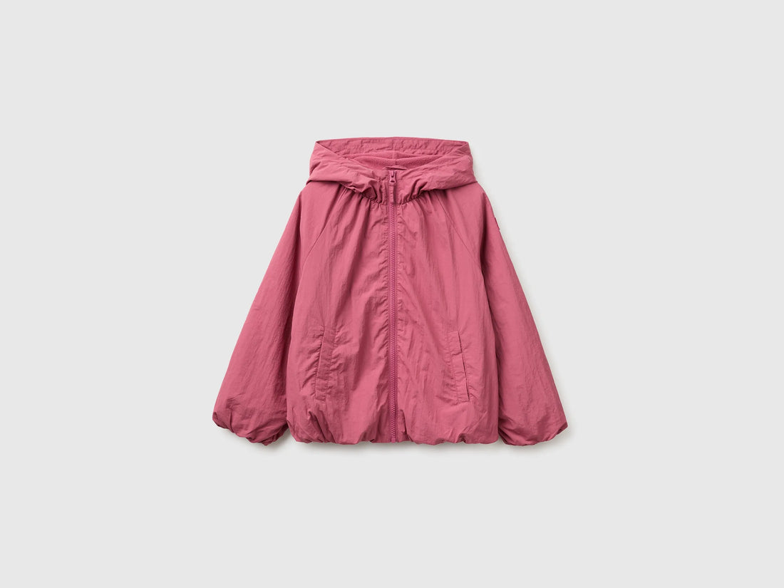 Benetton Fuchsia Girls Oversized Nylon Jacket SKU: 2IGGCN07E_2J4 Image 01