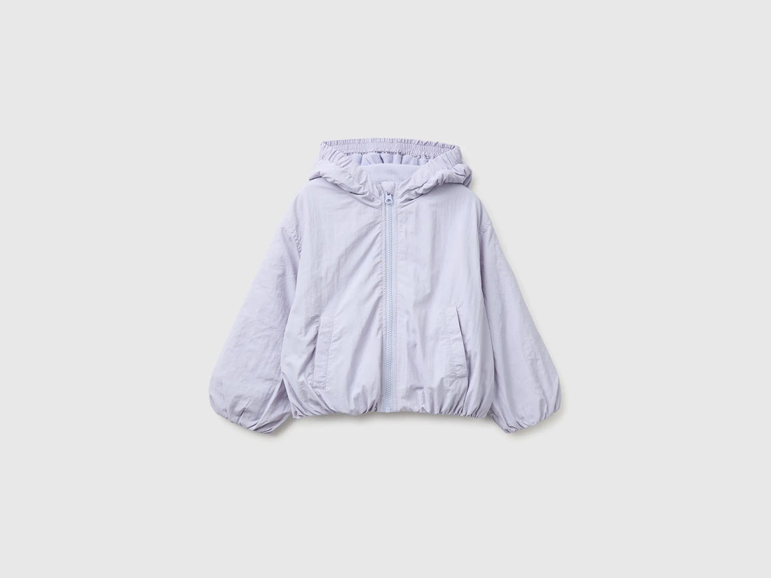 Benetton Lavender Girls Nylon Jacket with Hood SKU: 2IGGGN04L_19B Image 01