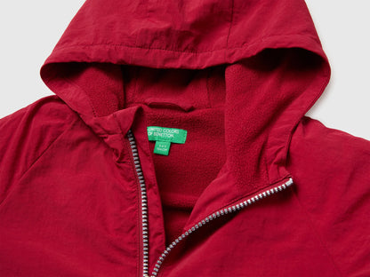Benetton Burgundy Boys Nylon Jacket with Hood SKU: 2IGGGN04O_21C Image 03
