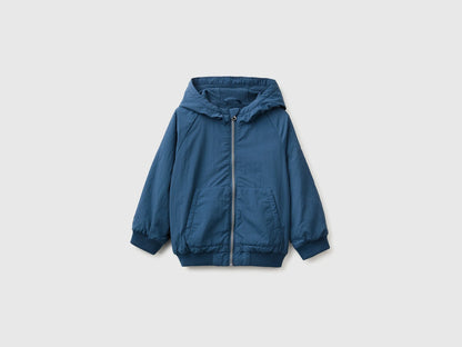 Benetton Dark Blue Boys Nylon Jacket with Hood SKU: 2IGGGN04O_37T Image 01