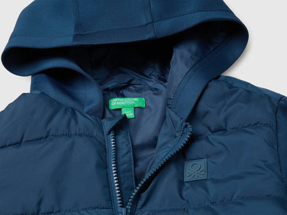 Benetton Dark Blue Boys Jacket with Neoprene Inserts SKU: 2KL9GN04P_37T Image 03