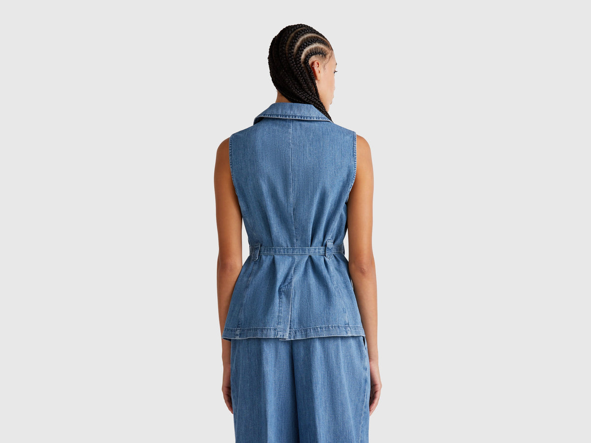 Benetton_Vest in Chambray_2KOWDJ00Z_902_02