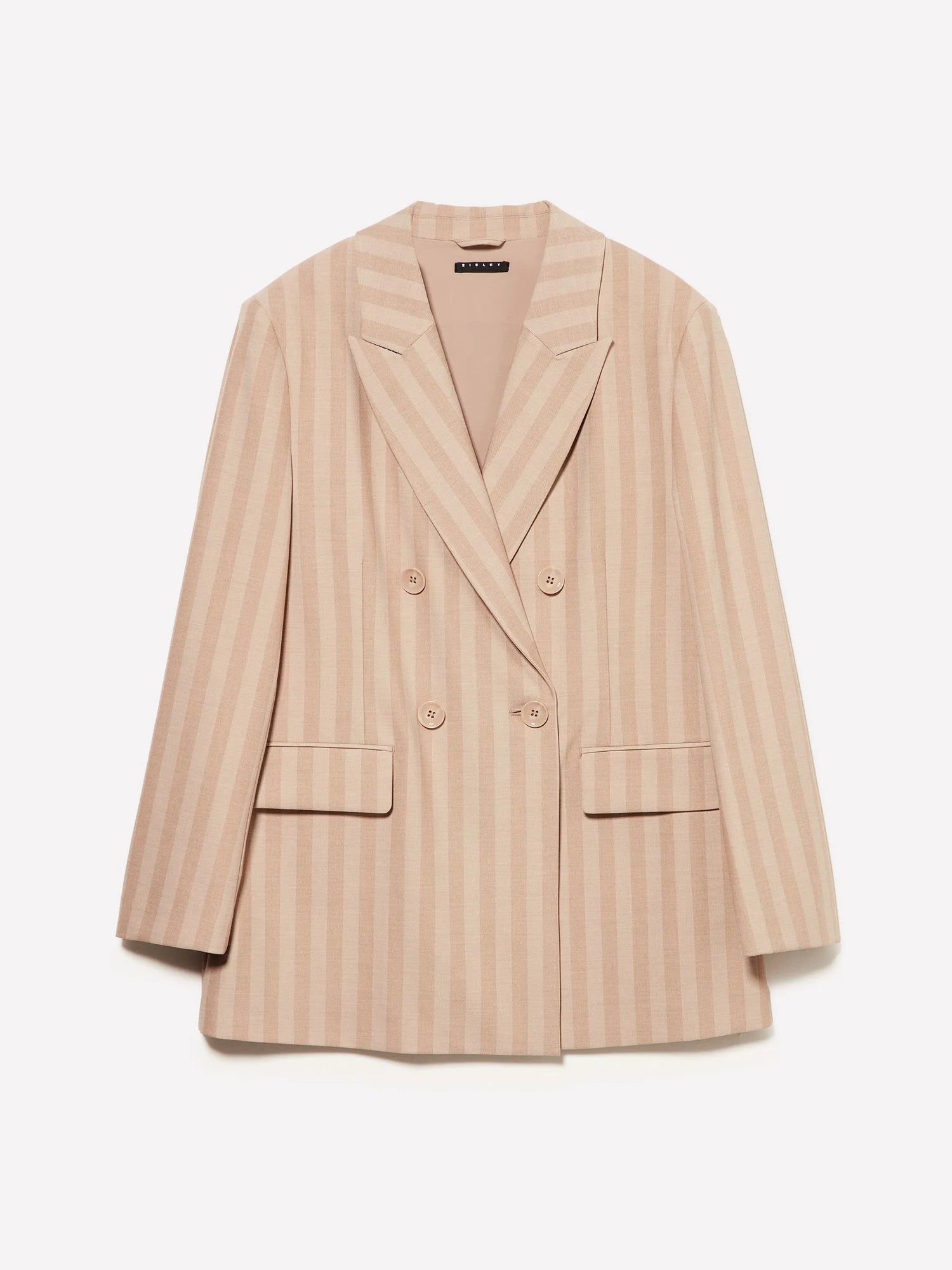 Sisley Beige Women Oversized Blazer with Crossover SKU: 2LMTLW03Q_904 Image 01