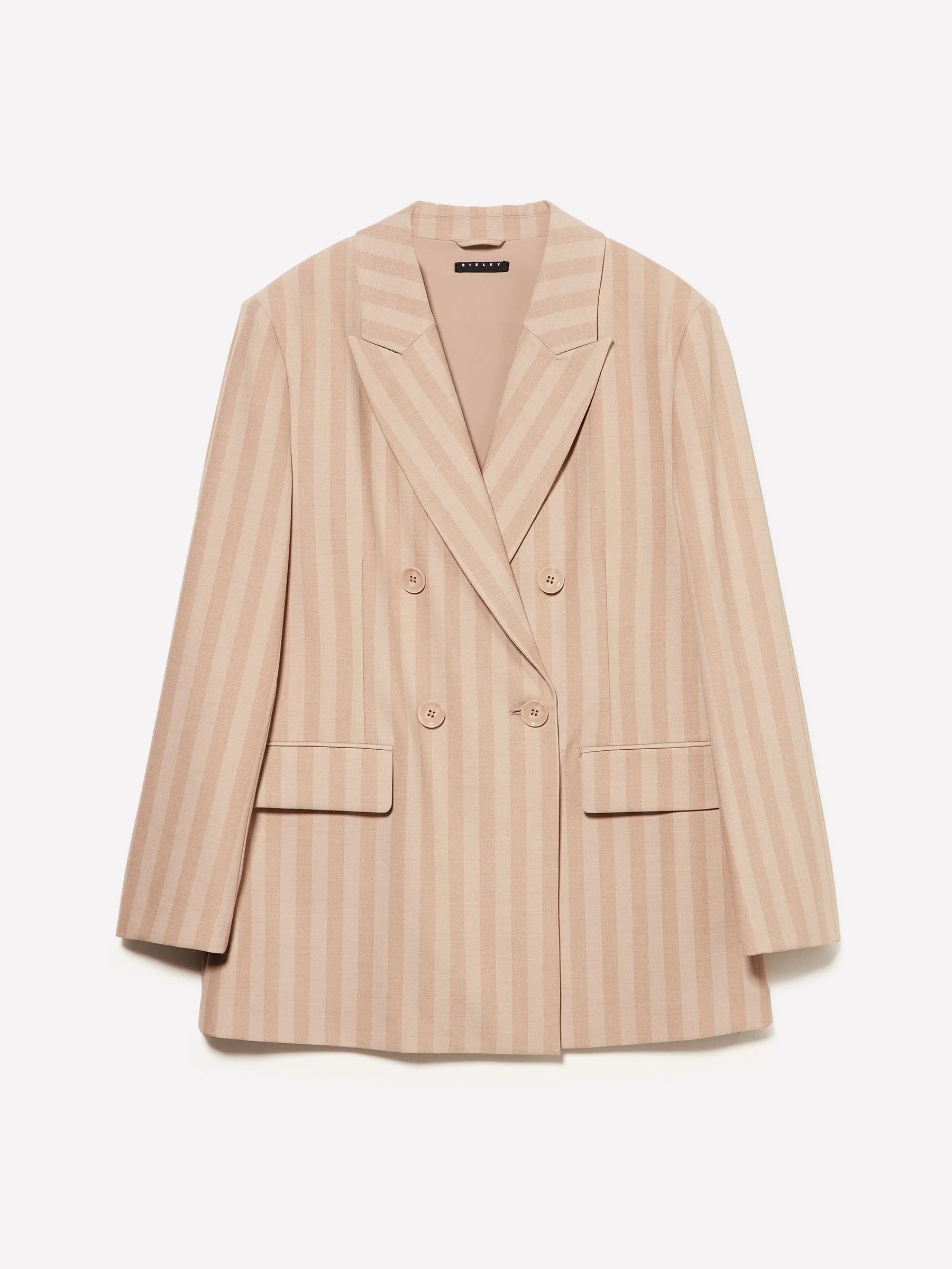 Sisley Beige Women Oversized Blazer with Crossover SKU: 2LMTLW03Q_904 Image 01
