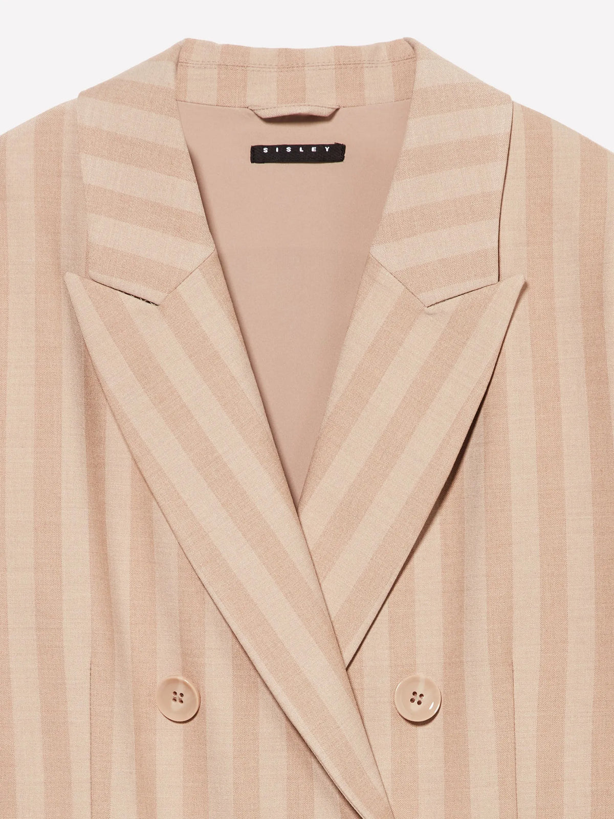 Sisley Beige Women Oversized Blazer with Crossover SKU: 2LMTLW03Q_904 Image 03
