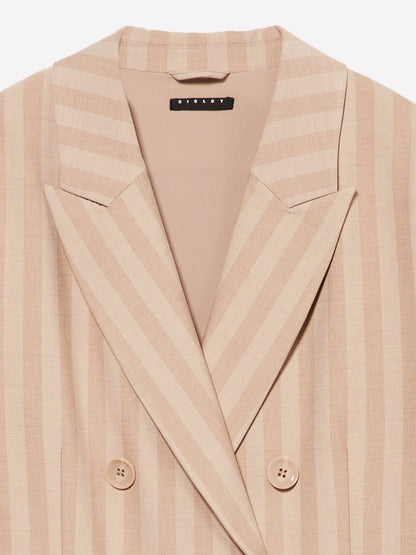 Sisley Beige Women Oversized Blazer with Crossover SKU: 2LMTLW03Q_904 Image 03