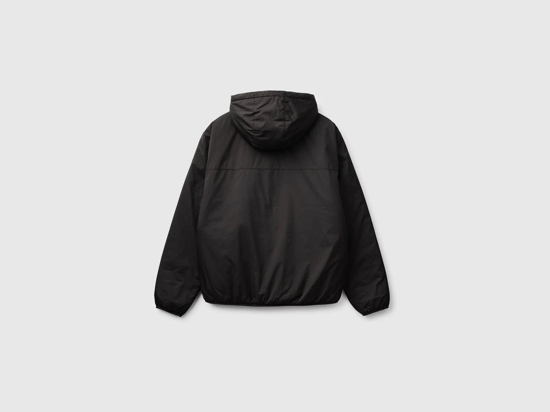 Benetton Black Men "Rain Defender" Jacket with Hood SKU: 2NEPUN07K_100 Image 02