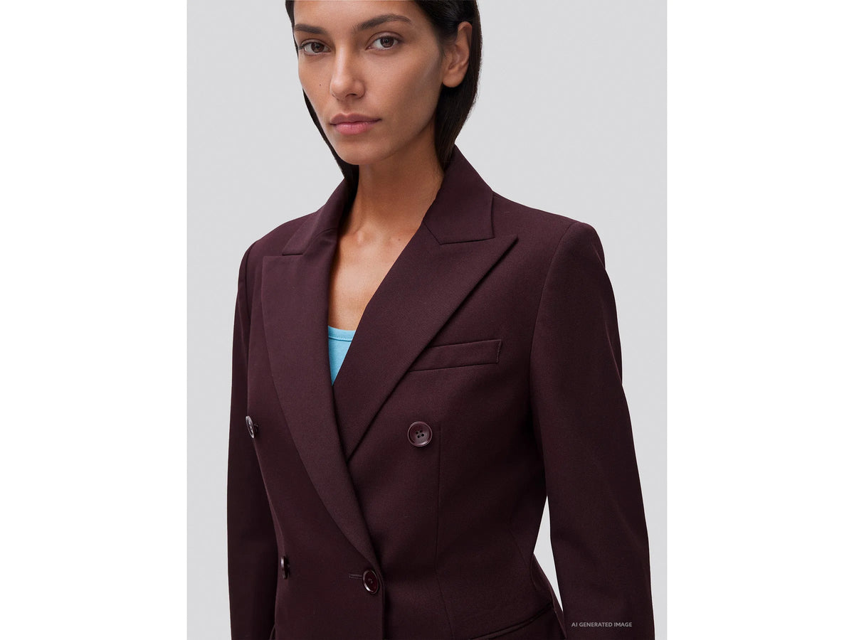 Benetton Dark Brown Women Double-Breasted Blazer SKU: 2NKCDW03X_901 Image 04