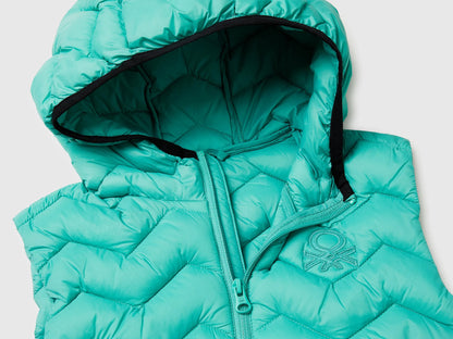Benetton Light green Boys Padded Vest with Hood SKU: 2TWDCJ00R_08N Image 03
