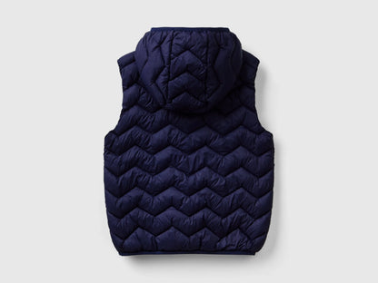 Benetton Dark blue Boys Padded Vest with Hood SKU: 2TWDCJ00R_252 Image 02
