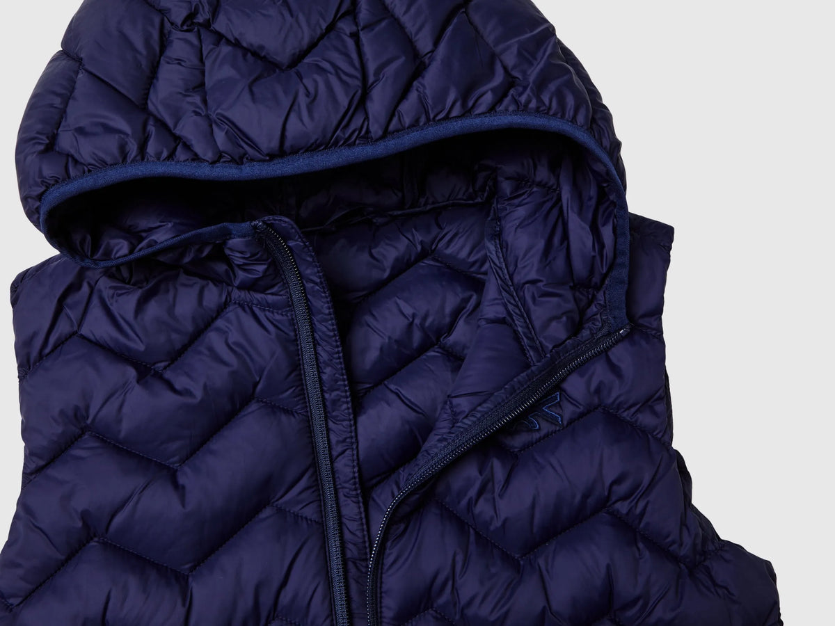 Benetton Dark blue Boys Padded Vest with Hood SKU: 2TWDCJ00R_252 Image 03