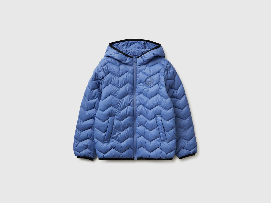 Benetton Air force blue Boys Padded Jacket with Hood SKU: 2TWDCN04V_05N Image 01