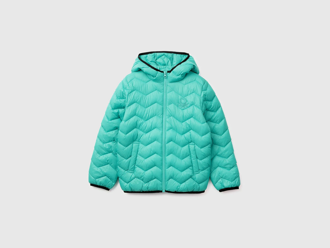 Benetton Light green Boys Padded Jacket with Hood SKU: 2TWDCN04V_08N Image 01