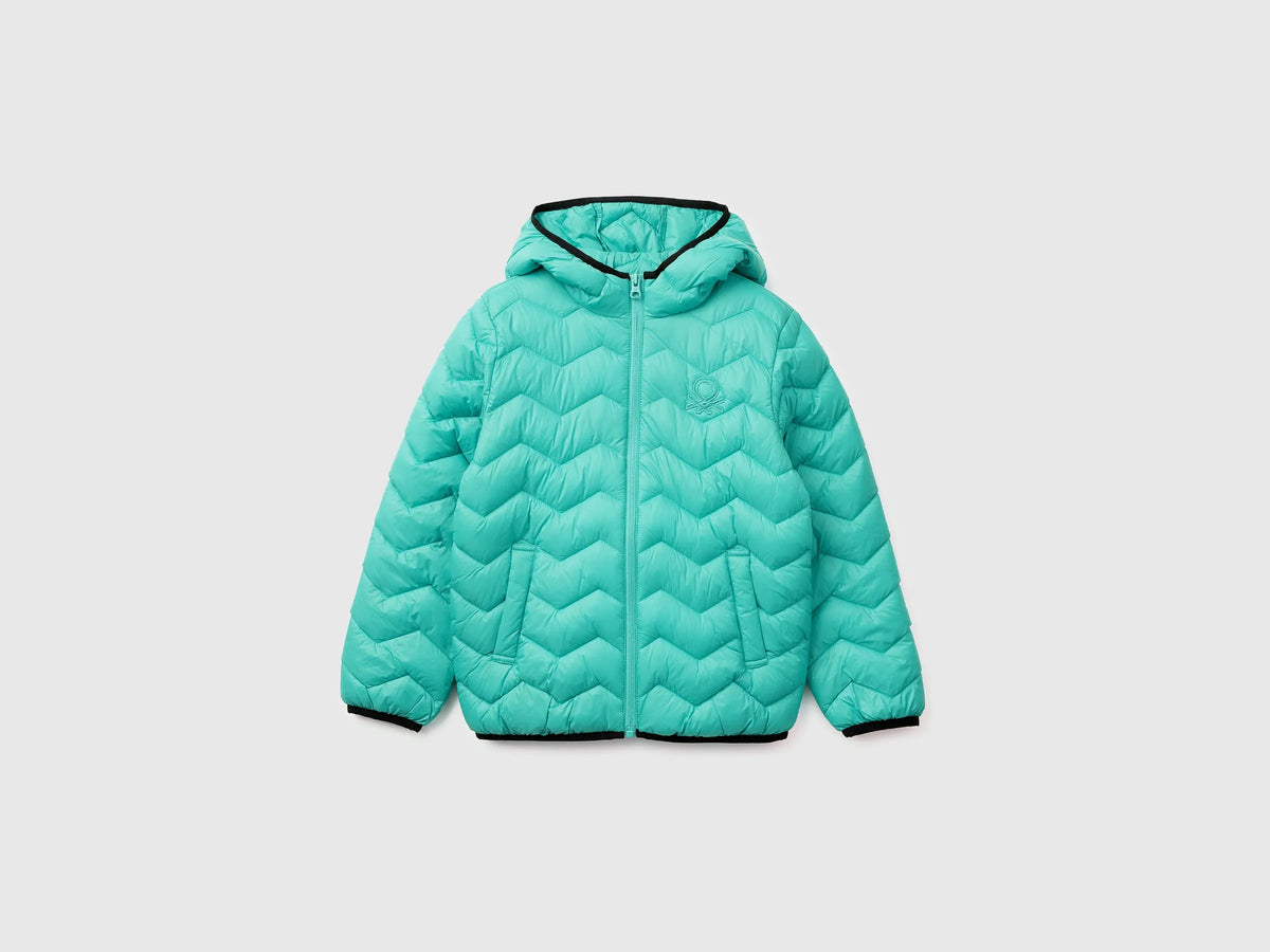 Benetton Light green Boys Padded Jacket with Hood SKU: 2TWDCN04V_08N Image 01