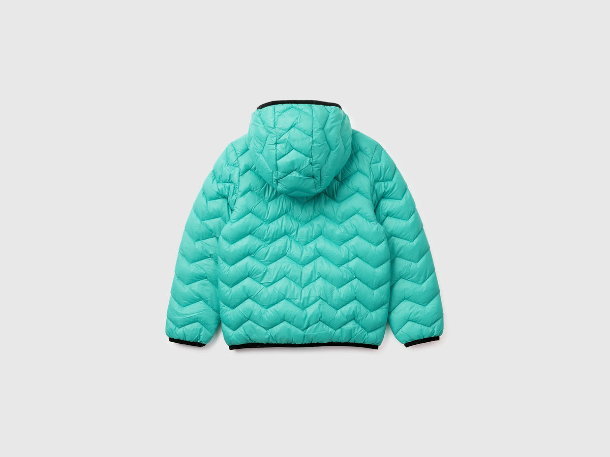 Benetton Light green Boys Padded Jacket with Hood SKU: 2TWDCN04V_08N Image 02