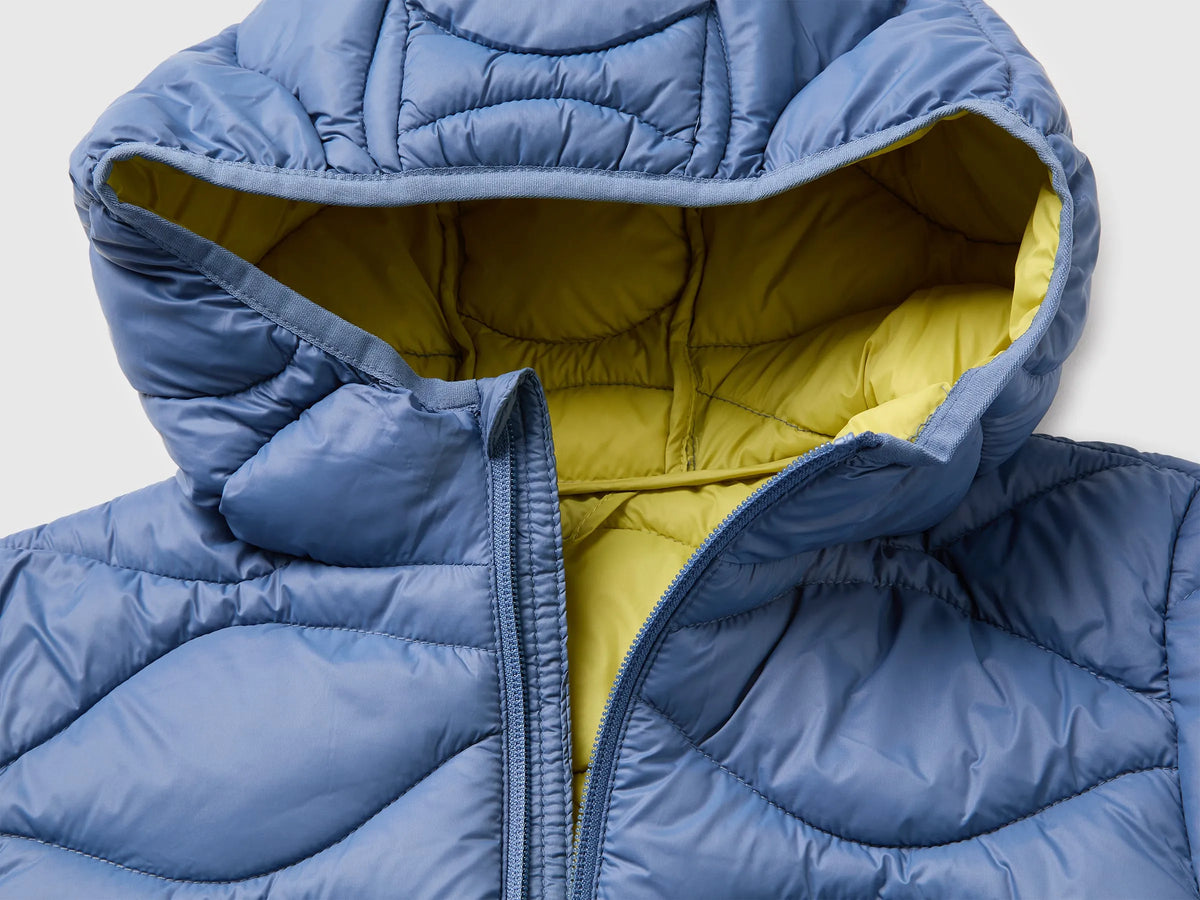 Benetton Blue Boys Padded Jacket with Hood SKU: 2TWDCN07G_0G6 Image 03