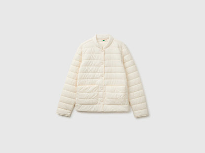 Benetton Creamy White Women Slim Fit Lightweight Down Jacket SKU: 2TWDDN0AG_27H Image 01