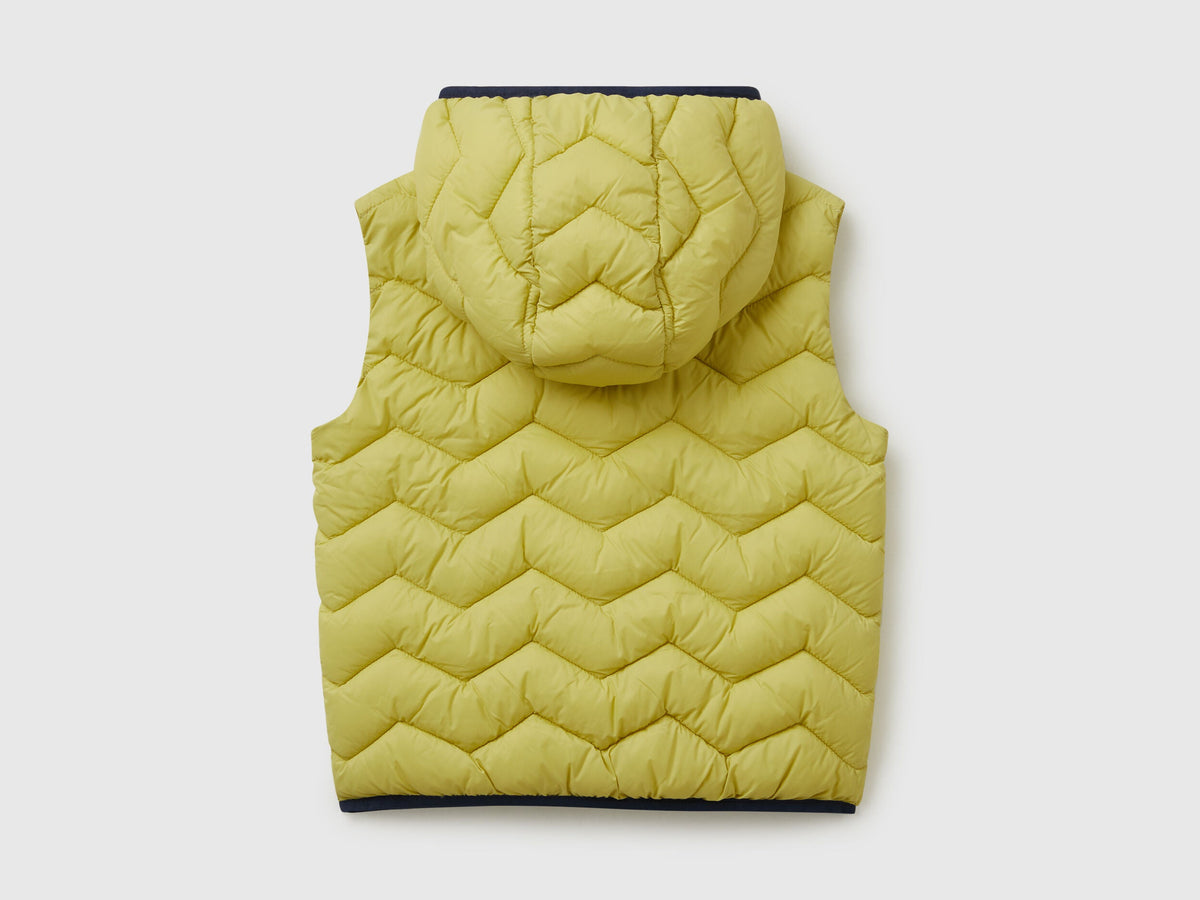Benetton_Yellow_Padded Vest with Hood_2TWDGJ00G_0Y6_02