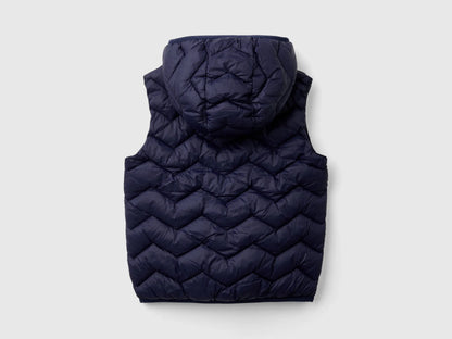 Benetton Dark blue Boys Padded Vest with Hood SKU: 2TWDGJ00G_252 Image 02