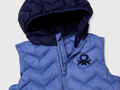 Benetton Light blue Boys Padded Vest with Hood SKU: 2TWDGJ00G_903 Image 03