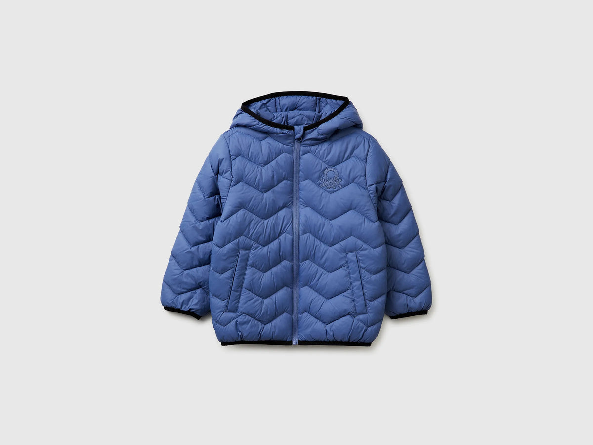 Benetton Air force blue Boys Padded Jacket with Hood SKU: 2TWDGN02V_05N Image 01
