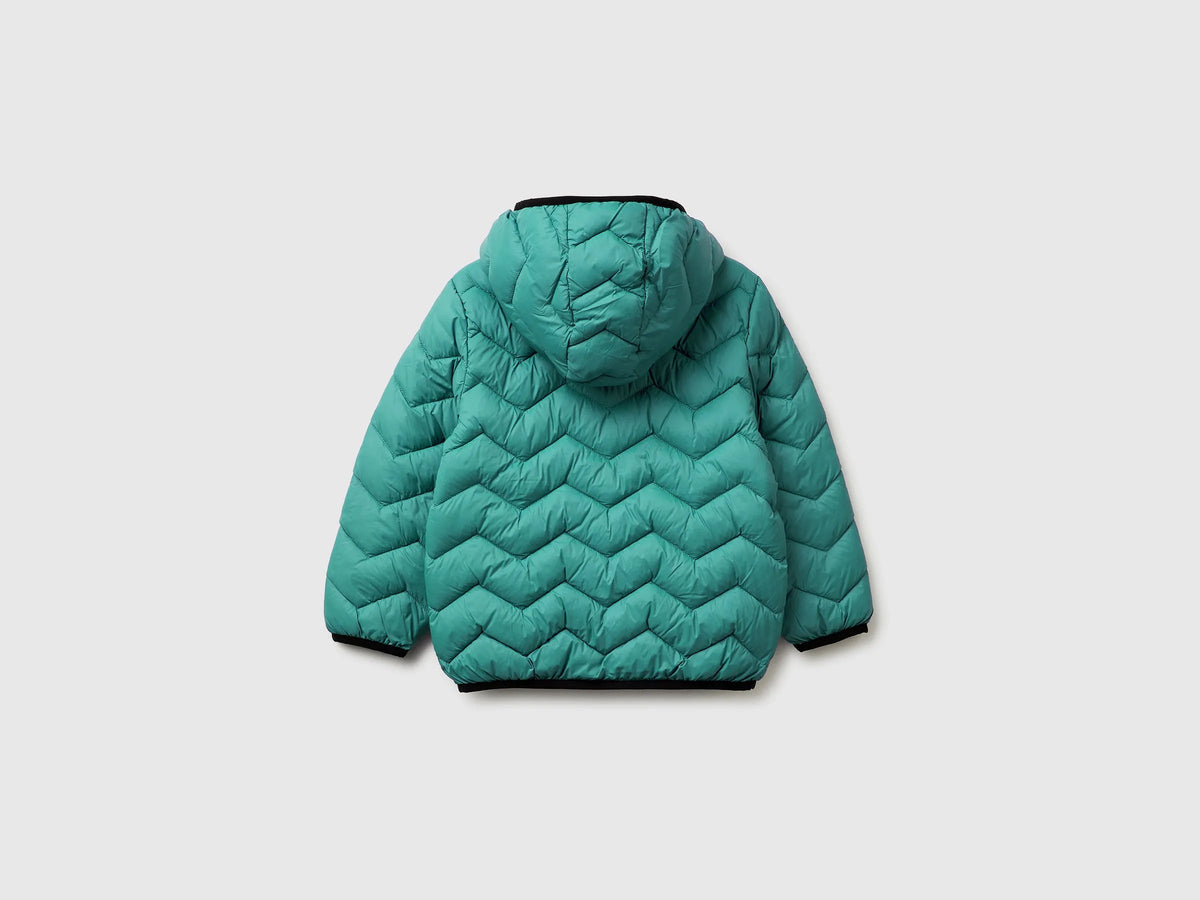 Benetton Light green Boys Padded Jacket with Hood SKU: 2TWDGN02V_08N Image 02