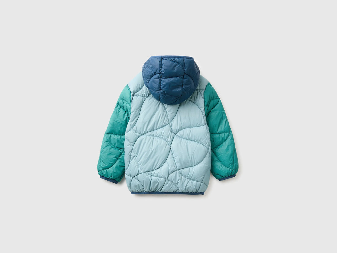 Benetton Air Force Blue Boys Padded Jacket with Hood SKU: 2TWDGN04N_901 Image 02
