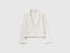 Benetton Creamy White Girls Elegant Cropped Blazer SKU: 2U7FCW00O_074 Image 01