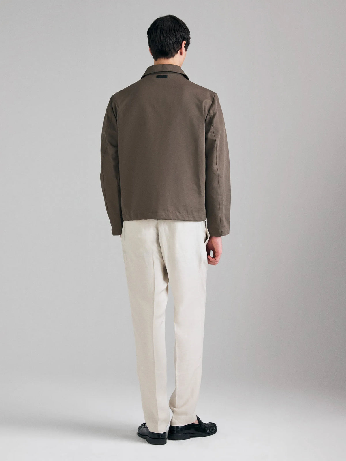 Sisley Brown Men Linen Blend Jacket SKU: 2UQDSN04S_901 Image 02