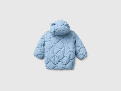 Benetton Light Blue Unisex Padded Jacket with Hood SKU: 2WU0AN018_09A Image 02