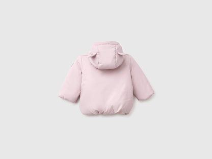 Benetton Pink New Born Fleece-Lined Hooded Jacket SKU: 2WU0AN01A_197 Image 02
