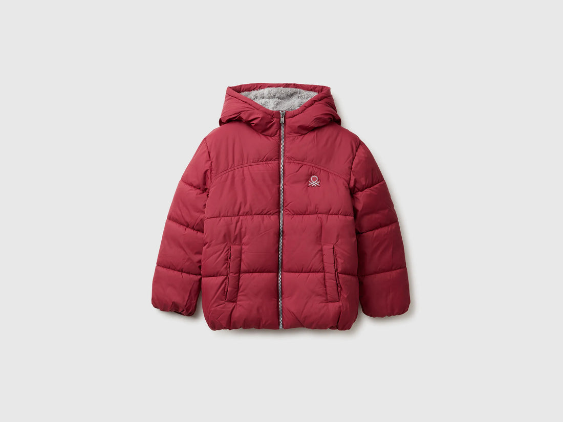 Benetton_Red_Padded Jacket with Teddy Interior_2WU0CN05I_39J_01