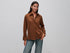 Benetton Brown Women Suede-Effect Shirt Jacket SKU: 2WUHDN0AQ_901 Image 01