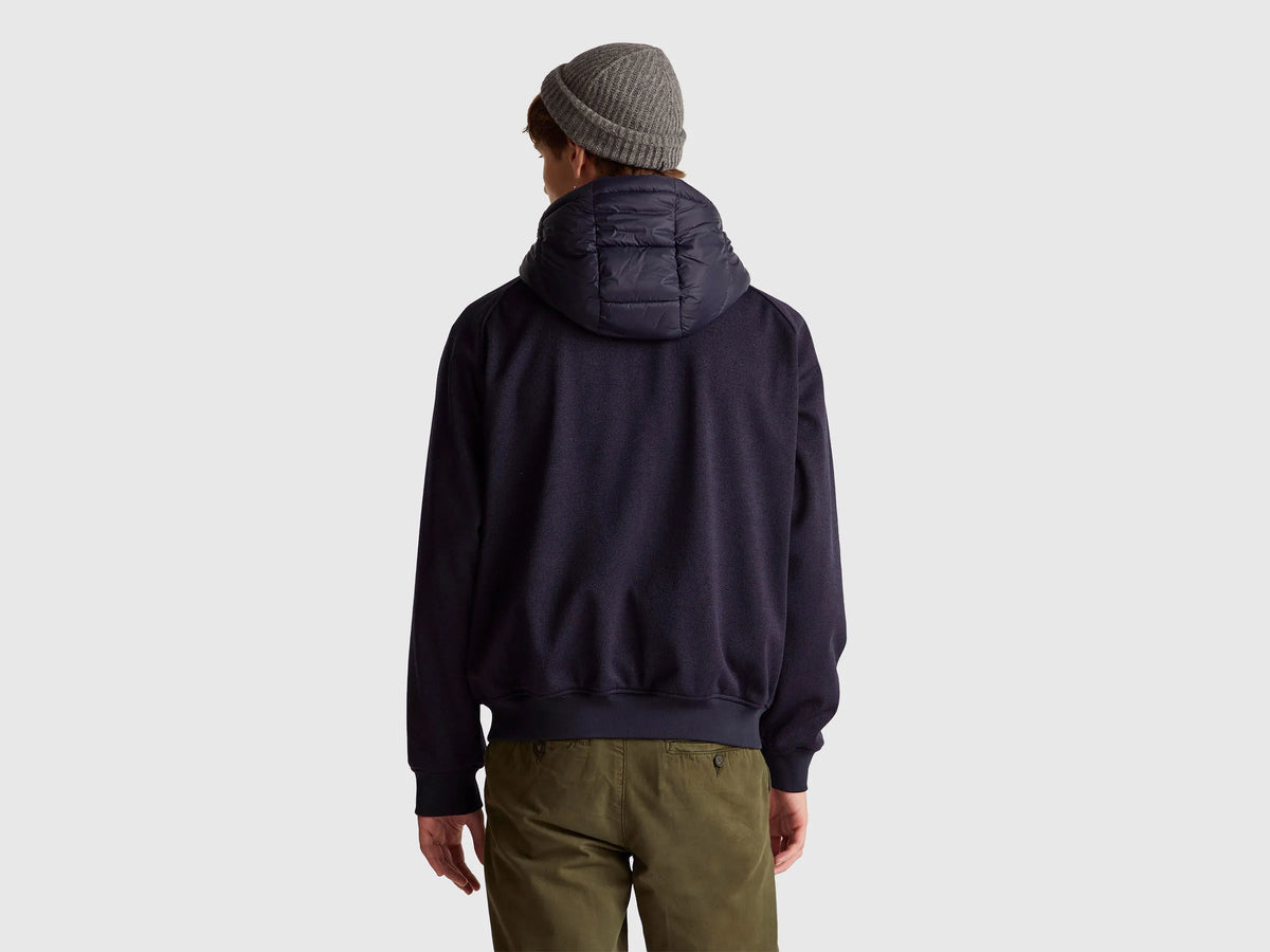 Benetton_Dark Blue_Regular Fit Jacket in Nylon and Knit Fabric_2ZRUUN064_9C1_02