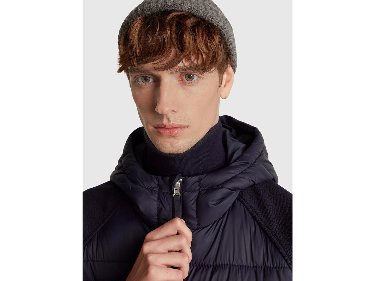 Benetton_Dark Blue_Regular Fit Jacket in Nylon and Knit Fabric_2ZRUUN064_9C1_04