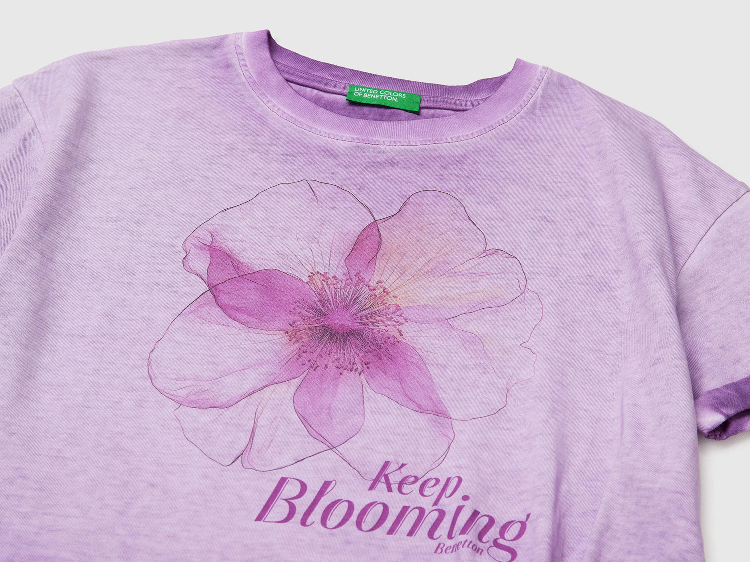 Benetton Purple Girls T-Shirt with Print and Knot SKU: 3085C10T3_63L Image 03