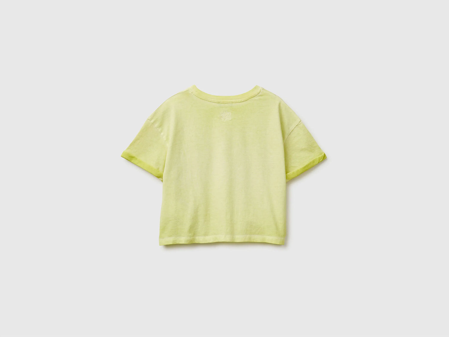 Benetton Yellow Girls T-Shirt with Print and Knot SKU: 3085C10T3_6M4 Image 02