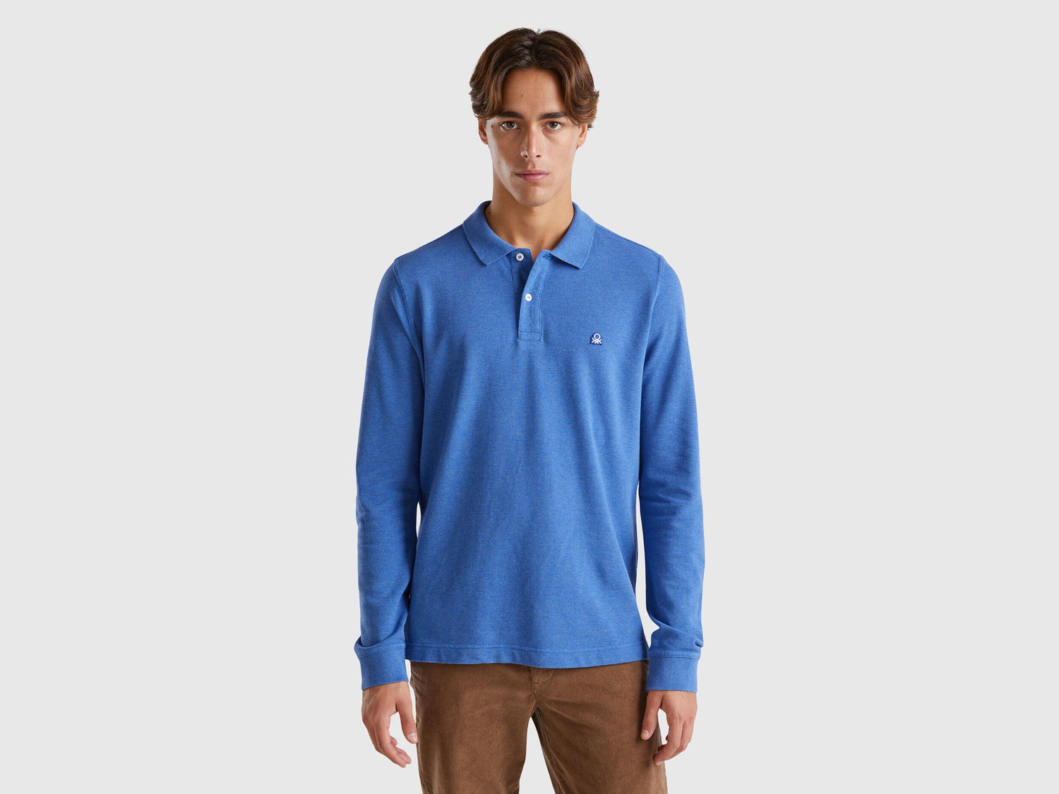 Melange Polo Shirt In Organic Cotton_3088U3025_7P8_01