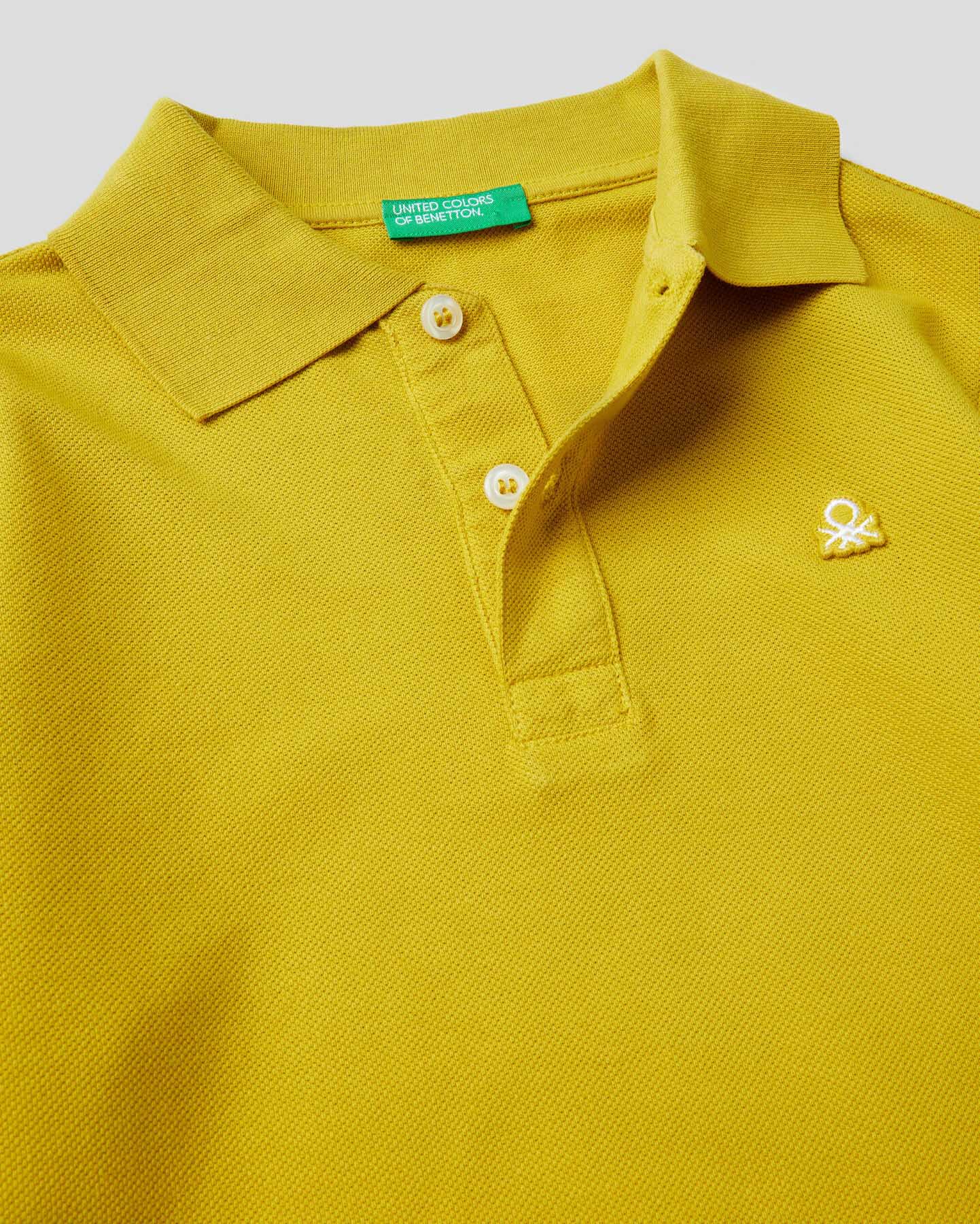 Yellow 100% Organic Cotton Long Sleeve Polo