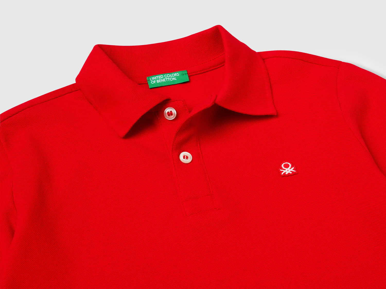 Benetton Red Boys Slim Fit Polo in Pure Cotton SKU: 3089C300Q_015 Image 03
