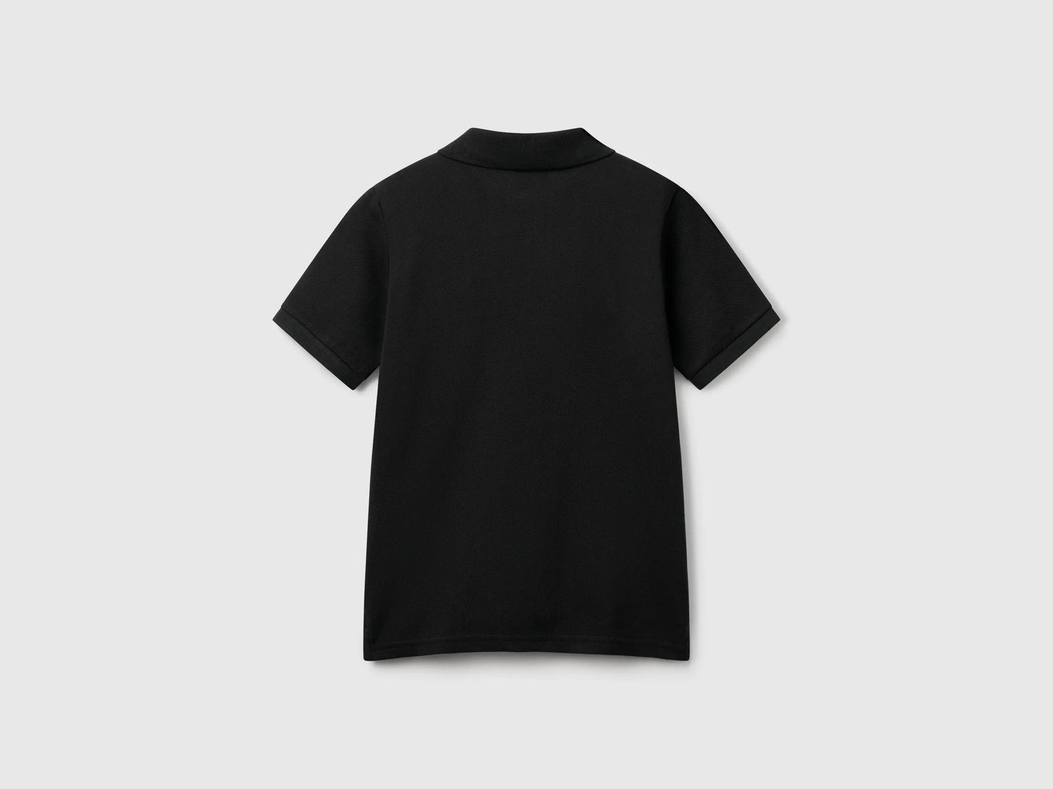 Benetton Black Boys Slim Fit Polo in Pure Cotton SKU: 3089C300Q_100 Image 02