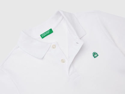 Benetton White Boys Slim Fit Polo in Pure Cotton SKU: 3089C300Q_101 Image 03
