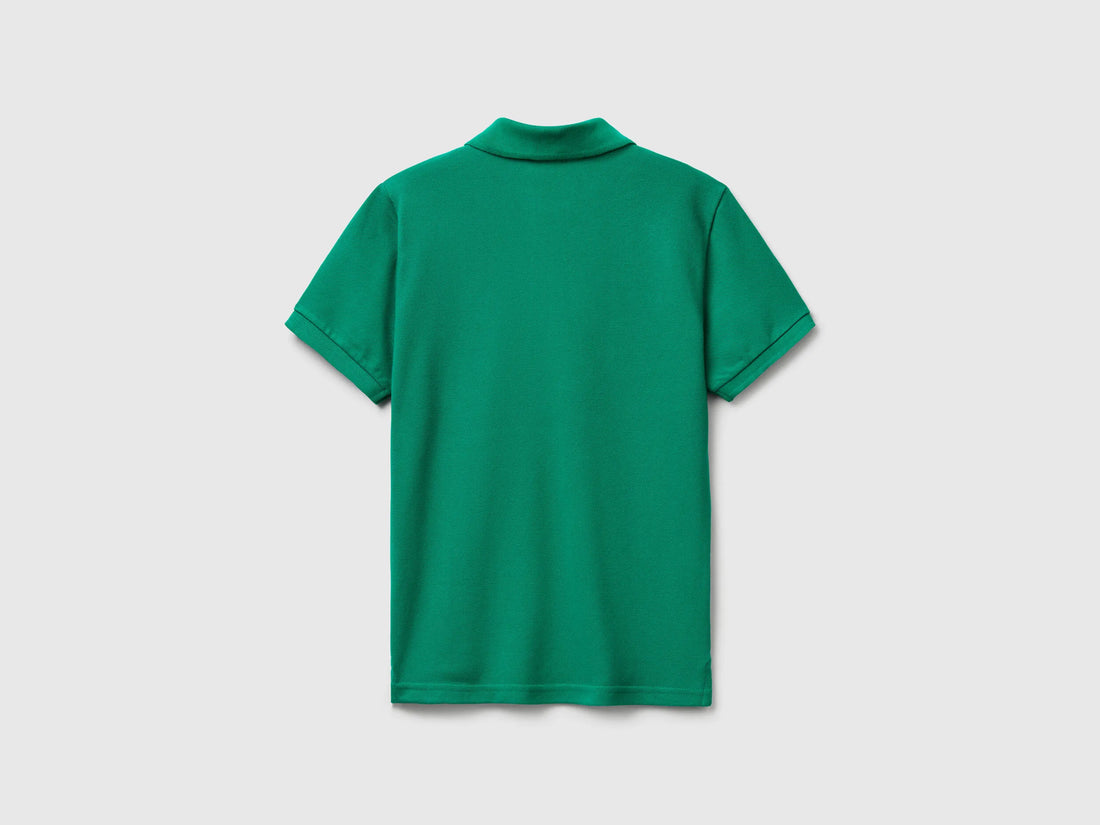Benetton Green Boys Slim Fit Polo in Pure Cotton SKU: 3089C300Q_108 Image 02