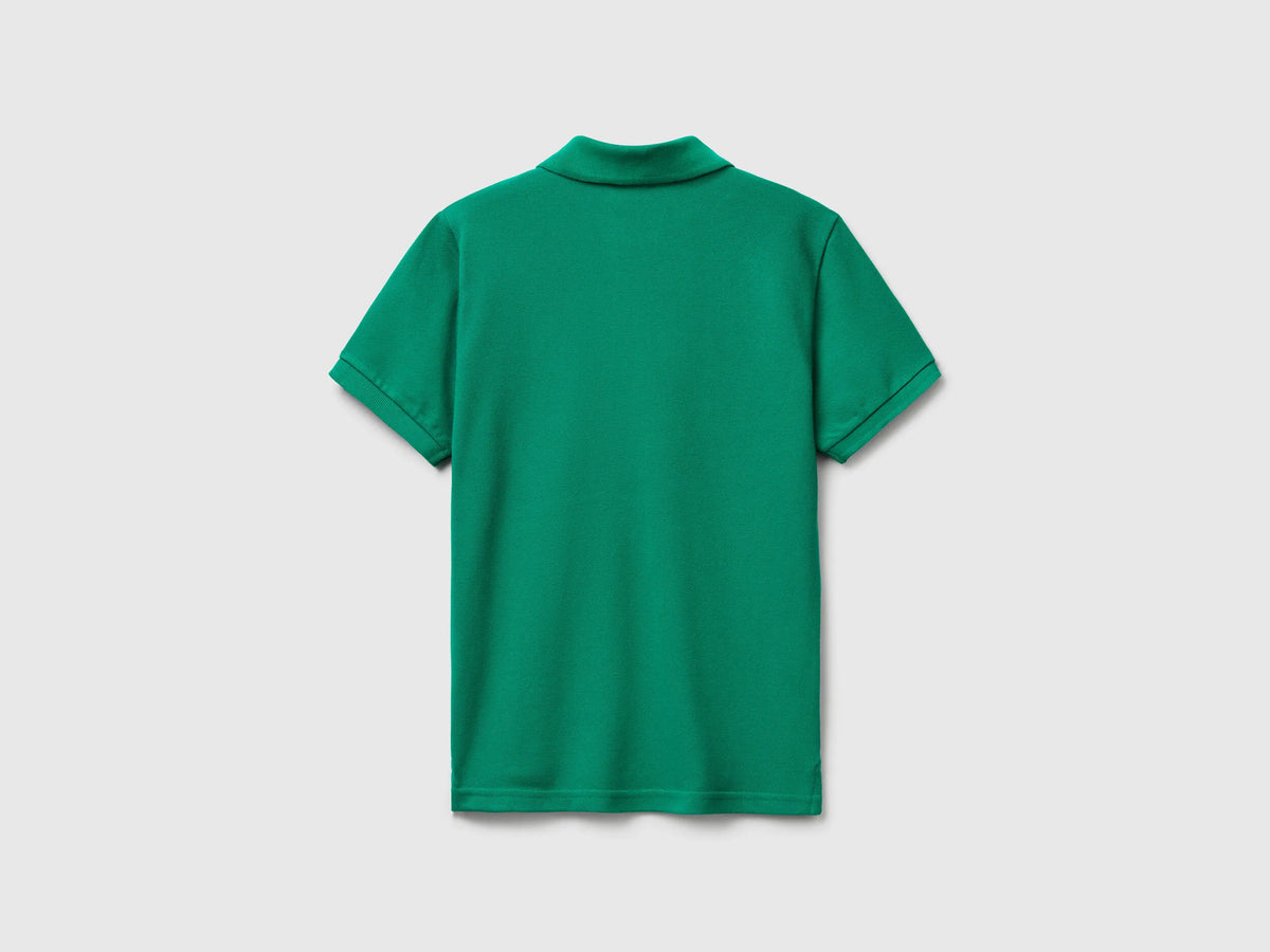 Benetton Green Boys Slim Fit Polo in Pure Cotton SKU: 3089C300Q_108 Image 02