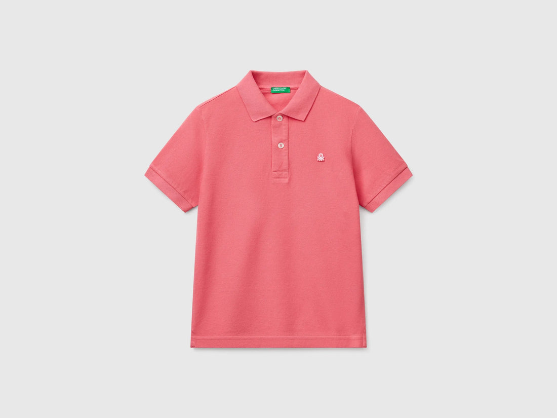 Benetton Salmon Boys Slim Fit Polo in Pure Cotton SKU: 3089C300Q_11F Image 01