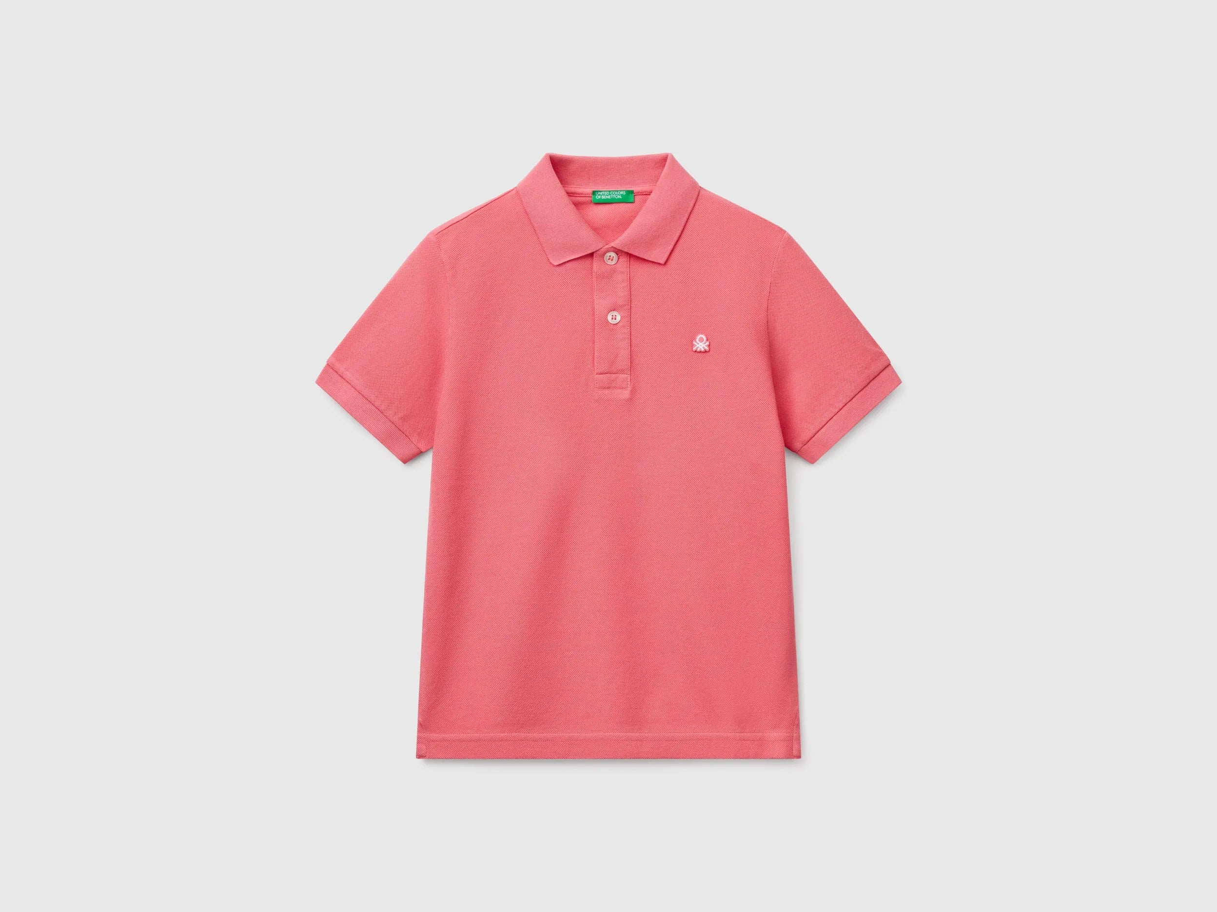 Benetton Salmon Boys Slim Fit Polo in Pure Cotton SKU: 3089C300Q_11F Image 01